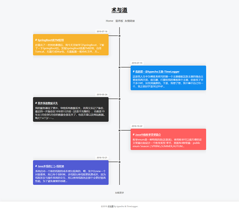 响应式typecho时间轴主题TimeLogger