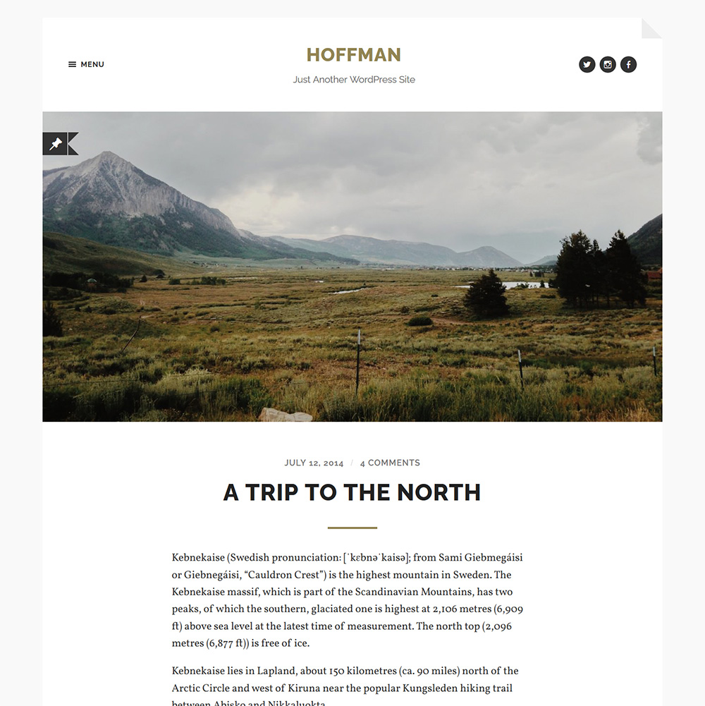 时尚精巧的WordPress摄影博客主题Hoffman